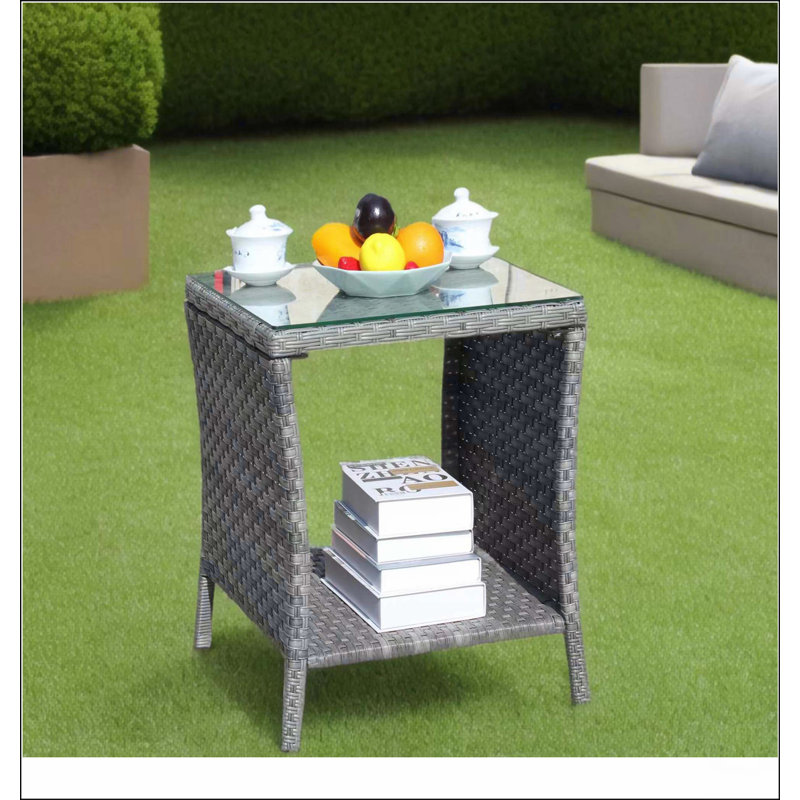 Table basse avec patio extérieur en verre trempé transparent