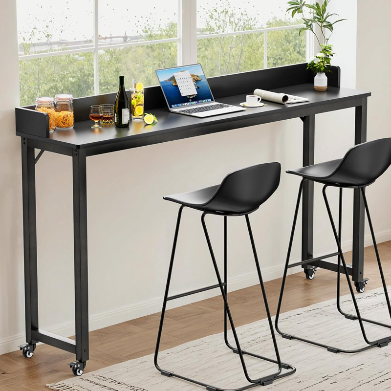 Table de lit surélevée avec roulettes à 360 °, bureau pour lit mobile de grande taille avec pieds en métal robustes, chariot pour ordinateur portable robuste et table de salle à manger pour chambre à coucher, salon et hôpital