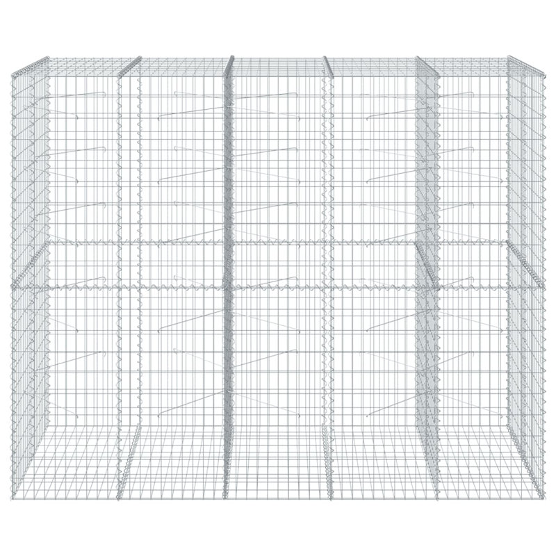 Gabion Basket Silver Galvanized Iron 98.4" x 39.4" x 78.7" Outdoor Planter, 39.4" H x 98.4" W x 78.7" D