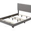 Grand lit en tissu gris clair Leandros