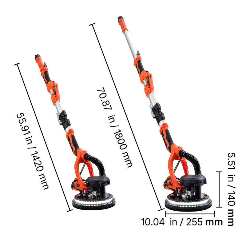 Ponceuse à cloison sèche en aluminium L 10,04 po x l 6,69 po x H 13,49 po
