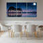 Ensemble de 3 toiles murales imprimées « Notes de musique et arbres sous un ciel nocturne » pour la décoration du salon, de la chambre et de la maison-475666952