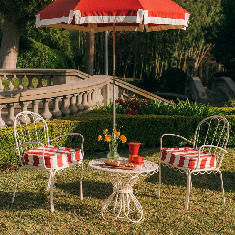 Al Fresco Outdoor Dining Chair, Red/White