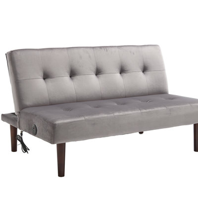 Canapé-lit pliable à dossier haut en tissu de flanelle haut de gamme avec dossier ajustable et futon inclinable, canapé de style moderne avec port de charge, convenant au salon, à la chambre à coucher et au bureau