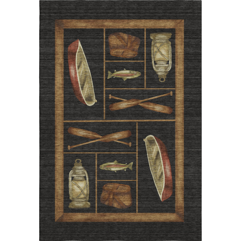 Premium Machine Washable Markhi AMF144 Midnight Rug, Rectangle 3' x 5'