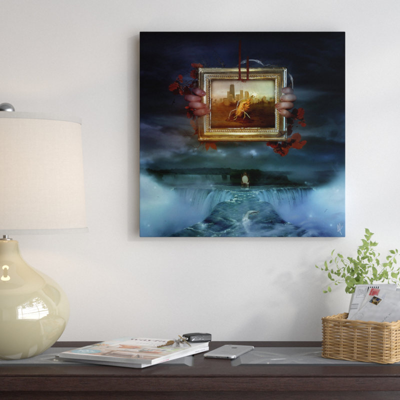 « dangereuses rêves », impression sur toile, H 37 po x l 37 po x P 1,5 po, Toile tendue, Pas de tapis