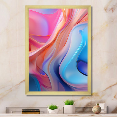 Transitional Blue And Pink Shapes II - Abstract Canvas Wall Art
