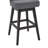 Micky Swivel Counter or Bar Height Bar Stool with Footrest in Fabric and Espresso Wood-1304908905-1304409947