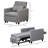 Convertible Sofa Lounger Chair Bed Multi-Functional Sleeper Recliner With Tufted Upholstered Fabric, Adjustable Angle Backrest, And Pillow
