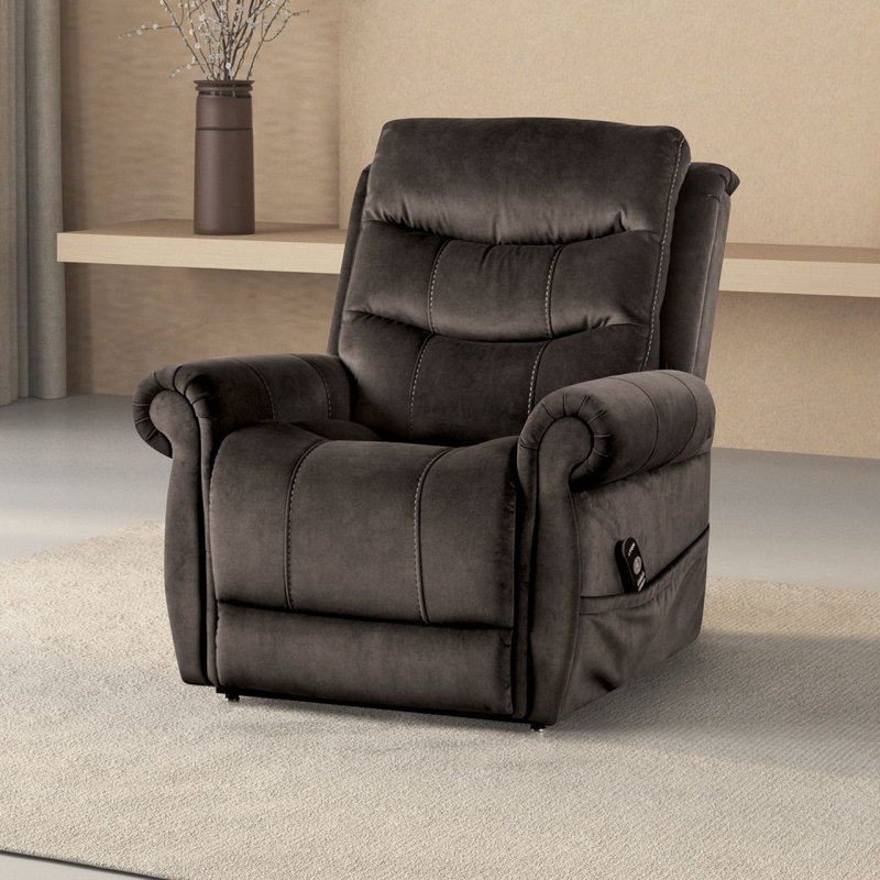 Fauteuil relevable de style transitionnel gris foncé