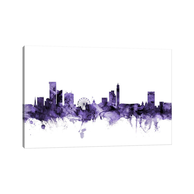 Birmingham, England Skyline by Michael Tompsett - 1 Piece Wrapped Canvas Wall Art, 20.32 cm H x 30.48 cm W