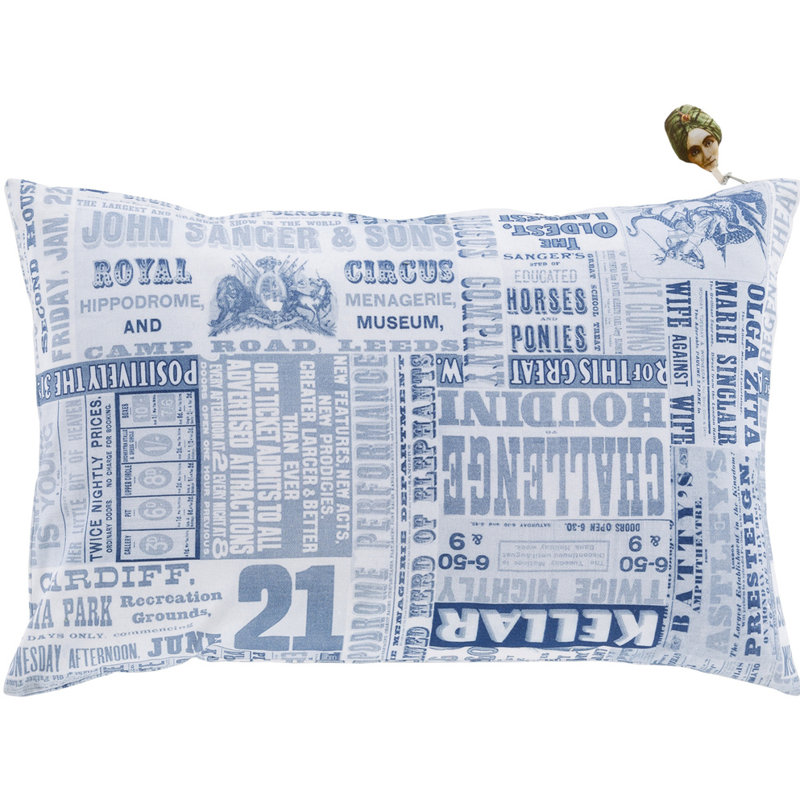 Mind Games Cotton Throw Pillow Cover, Blue, 13"H x 20"W