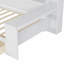 Lit de jour en bois avec tablettes de rangement, cadre de lit avec deux tiroirs de rangement et bureau d'étude-119743767-119743769