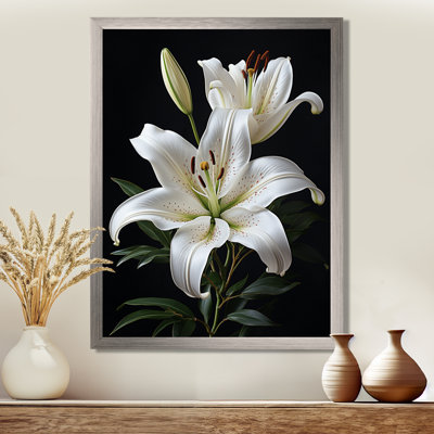 «Black White Lily Exquis II» - lys, impressions sur toile