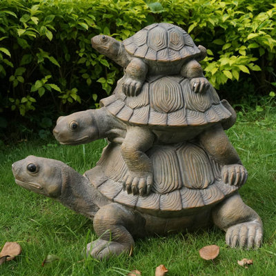 Statue famille en tortue 3 piles