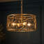 Lustre moderne Parmer à 4 lumières en forme de tambour et branches de corail pour salle à manger