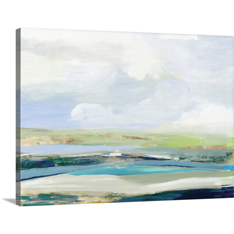 «Happy Land» par Tom Reeves - reproduction d'art, H 18 po x l 24 po x 1,25 po, Toile tendue