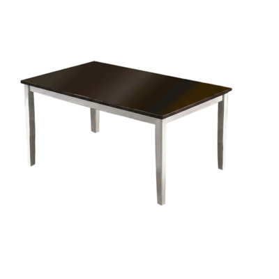 Brenner  Espresso/White  Four Legs Base Dining Table Seats 6