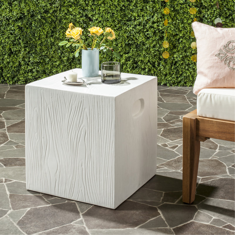 Table de bout Quiles Block, Ivoire