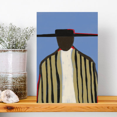 Bold Hat and Stripes New Mexico Style Bold Vintage Portrait City Wall Art Print 1 Piece Wrapped Canvas Wall Art