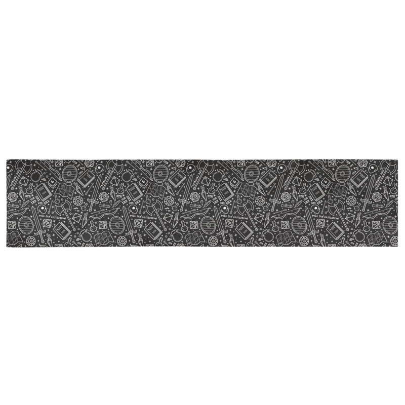 Chemin de table géométrique avicia, 90 po x 16 po, Noir / Blanc, 100 % coton