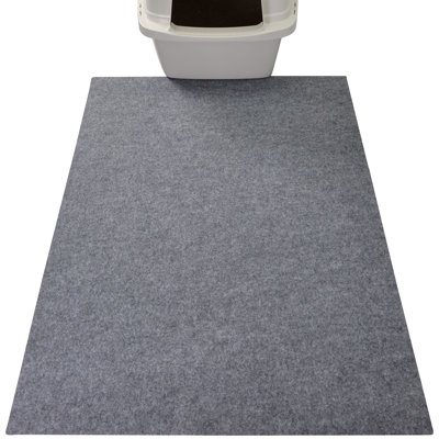 XL Original Cat Litter Mat, Contains Mess from Box, Protects Floors, Urine-Proof, Machine Washable, Soft on Kitty Paws, Absorbent, Waterproof (29”x36”) (Light Grey) (USA Made)