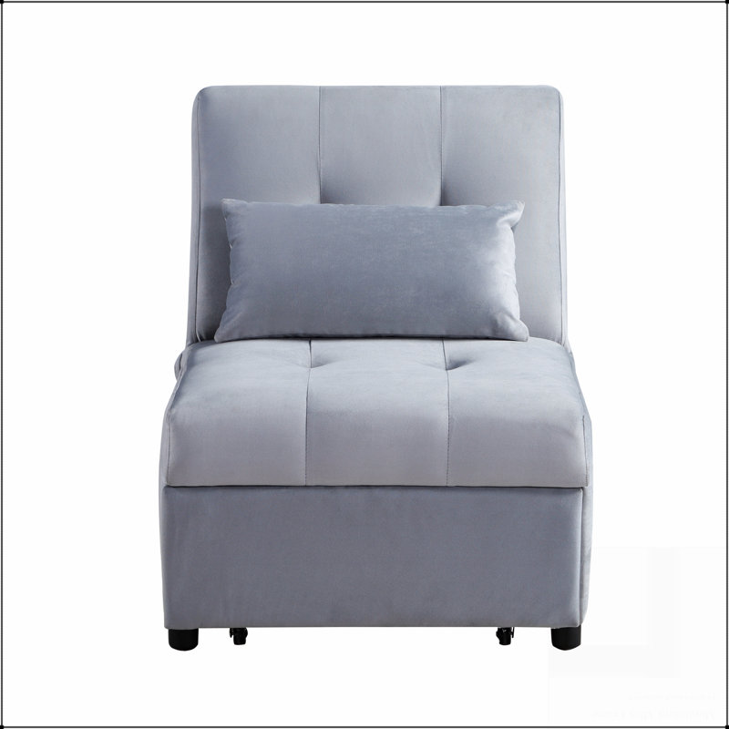 Banc de rangement moderne à plateau relevable avec lit escamotable, Gris