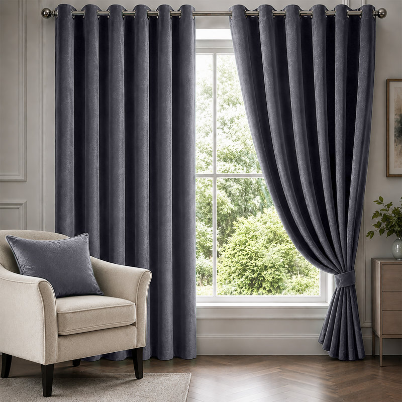 Velvet Room Darkening Curtain Panel Pair, 228 cm X 228 cm