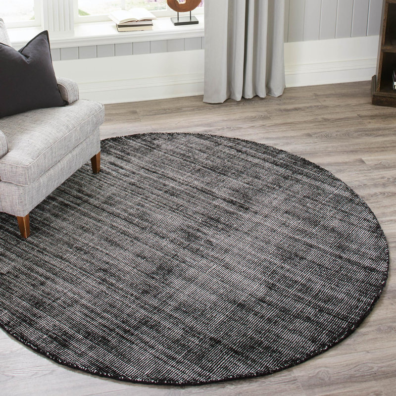 Liabah Wool Striped Indoor Rug, Round 7'
