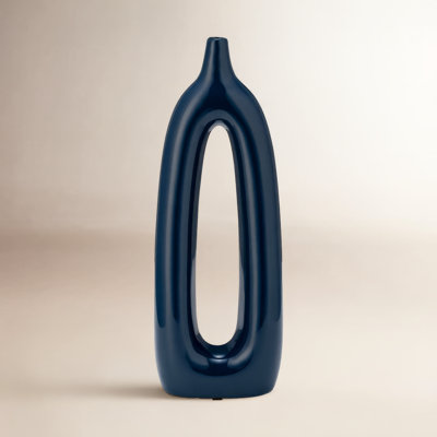 Contemporary Ceramic Abstract Cut-Out Vase