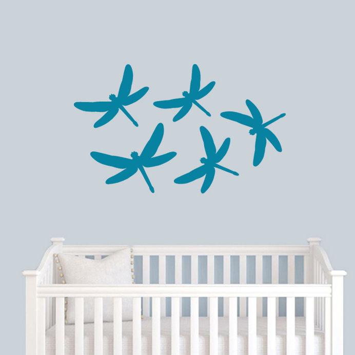 Insects Non-Wall Damaging Wall Decal, Teal