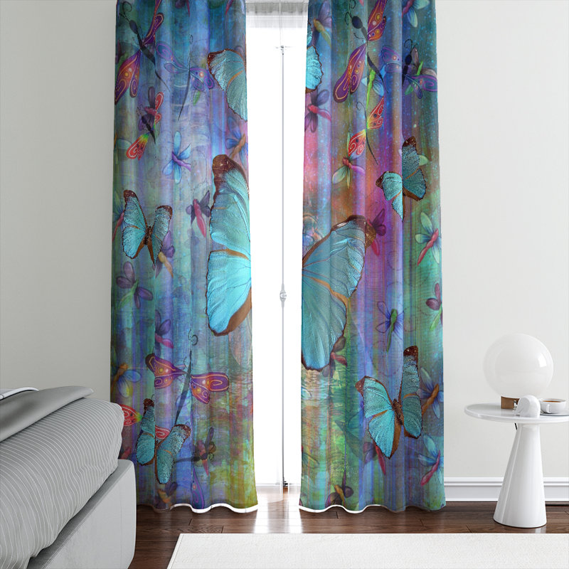 Panneaux de rideaux géométriques semi-transparents, l 56 po x L 78 po