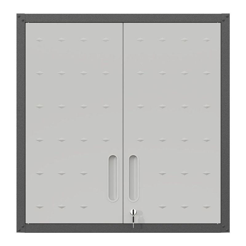 Armoire de rangement murale en métal avec porte verrouillable et 1 tablette pour garage, bureau, assemblage requis
