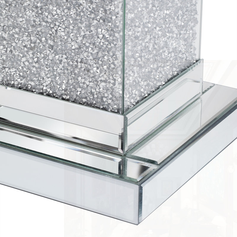 Silver Square Mirrored End Table