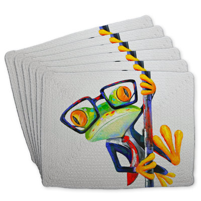 Funny Frog with Glasses Braided Andaluss - Set of 6