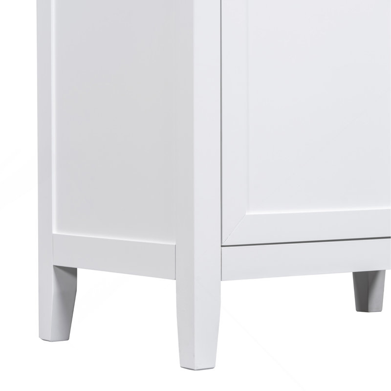 Meuble-lavabo de 30 po sans lavabo, base d'armoire seulement, armoire de salle de bain avec tiroirs, cadre solide et panneau de fibres à densité moyenne, blanc
