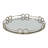 18” Round Mirrored Tray with Distressed Silver Iron Frame, Transitional Home Accent for Living Room, Bedroom, or Entryway-662153999