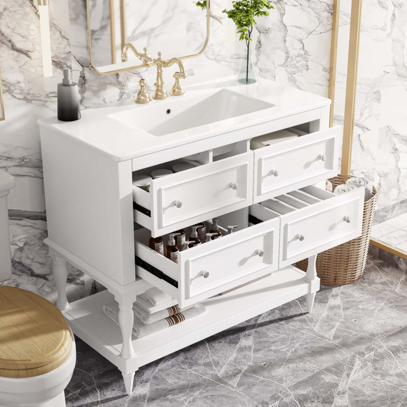 Ensemble de meuble-lavabo 36 po avec lavabo, Blanc