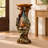 Peacock Carved Display Pedestal