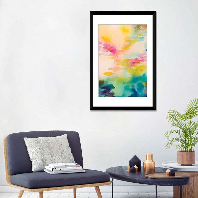 « réflexions sur l’eau iii », impression sur toile, Papier d'art encadré noir, Blanc, H 24 po x l 16 po x P 1 po