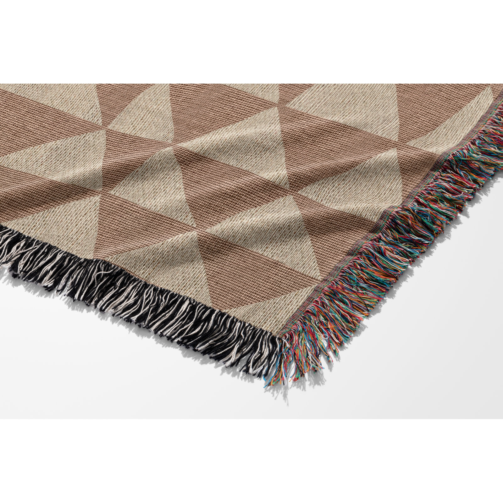 Kelia Cotton Throw Blanket, 52 x 37" – Throw, Rust/Beige