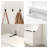 Entryway Bench with Standing Coat Rack, Hall Tree with Shoe Storage Bench and 5 Double Hooks for Entryway Organizer, White