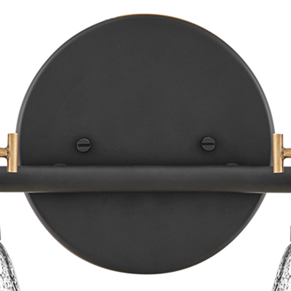 Easton 2-Light Vanity Light, Lacquered Brass/Black