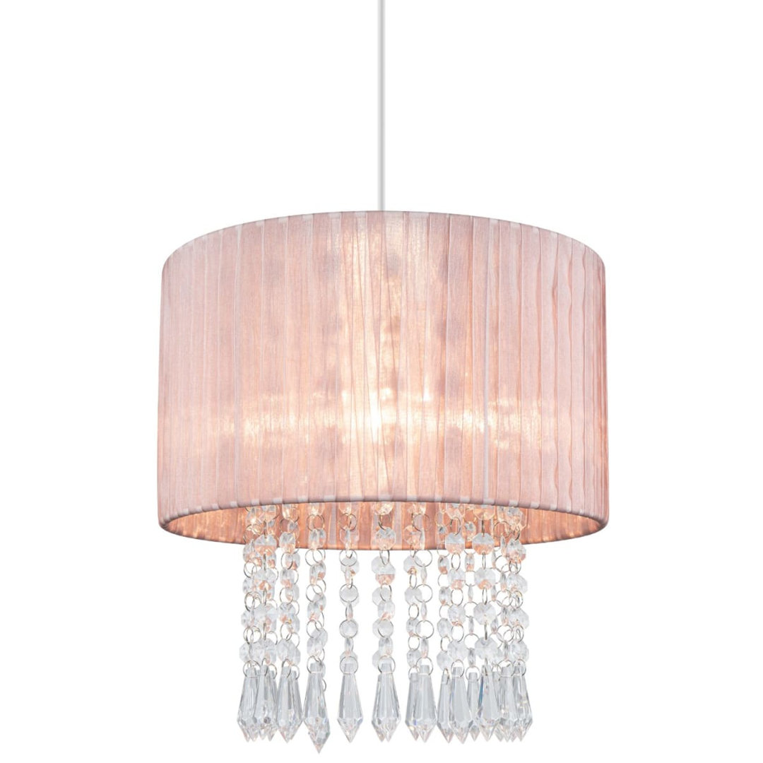 Winni Beaded Voile Easyfit Modern Lamp Shade - 30x30x31cm, fits E27/E14/B22 with adaptor included