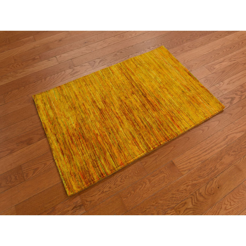 Tapis noué à la main en soie de couleur unie à motif uni de 2 pi x 3 pi 1 po C4903F117F6E486B9A10FECE8DCB89F9