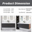 Ensemble de meuble-lavabo double 60 po brun avec plateau intégré blanc