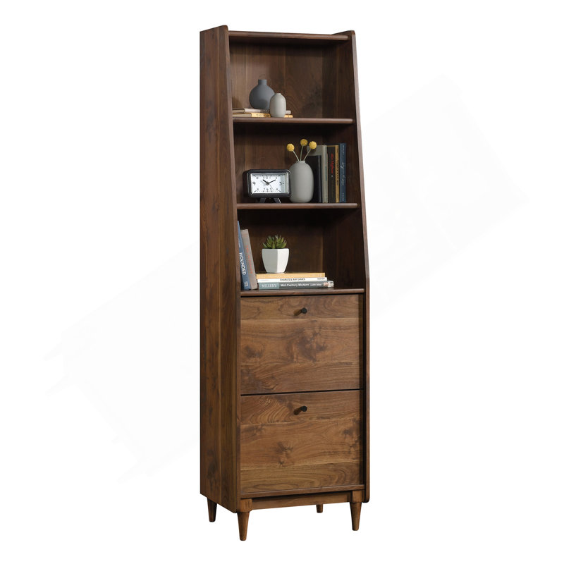 Narrow Bookcase, Brown Finish