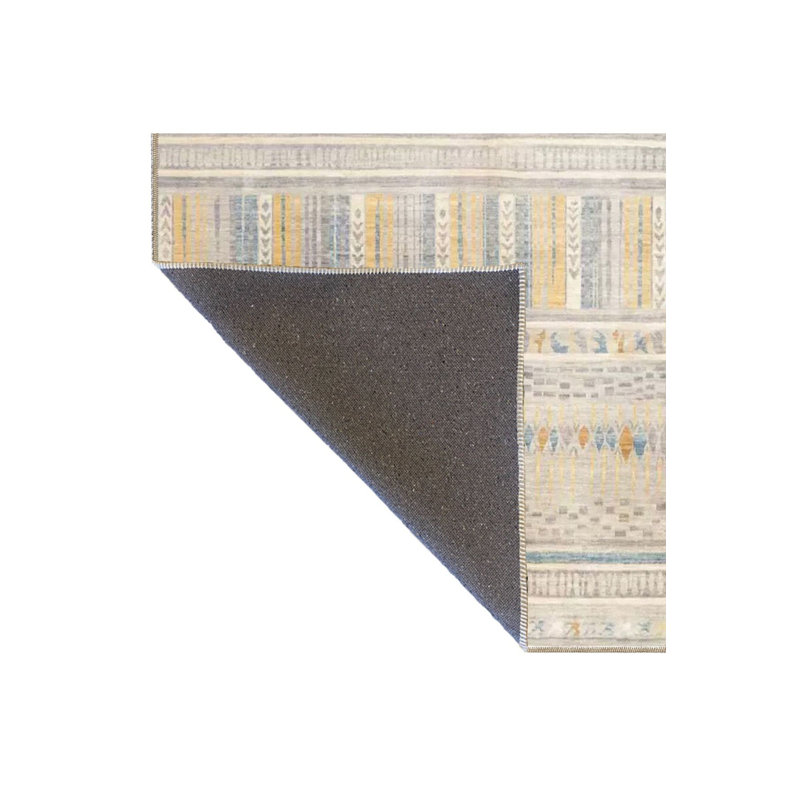 Tapis crème lavable à la machine à motifs géométriques crème, Tapis de couloir 3 pi 3 po x 6 pi 7 po inclus