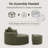Lounge Chair with Ottoman & Skin-Friendly Blanket Set, Upholstered, No Assembly, Pet & Kid Safe-935129610