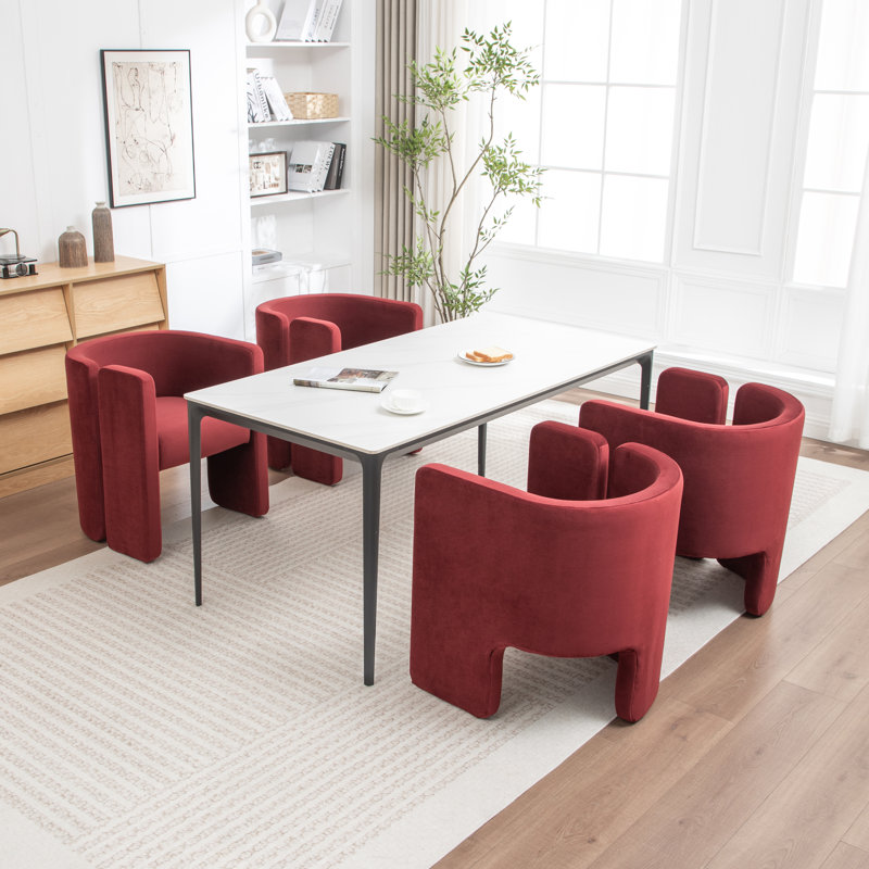 Chaises de salle à manger Modern, 4, Rouge
